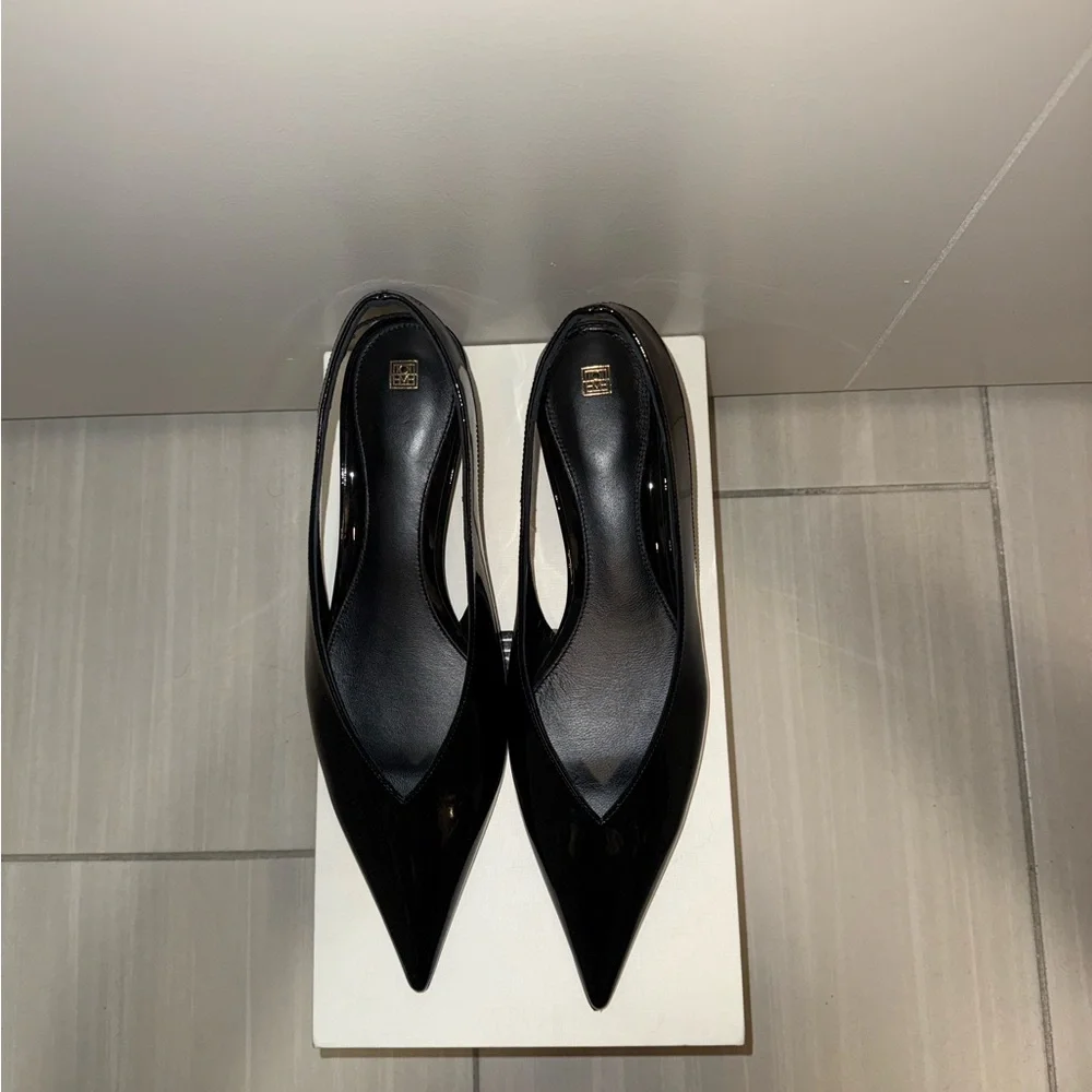 Toteme Wedge Slingback, 40, Black